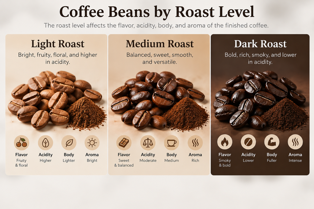 Coffee Beans by Roast Level